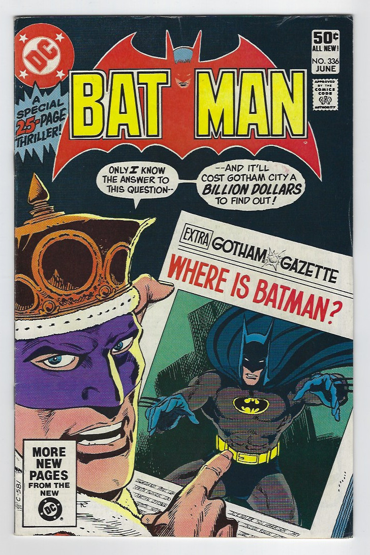 Batman 1981 #336 Fine/Very Fine