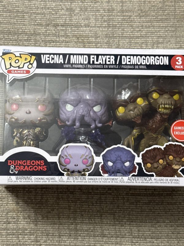 Funko Pop! Games Dungeons & Dragons Vecna, Mind Flayer, Demogorgon 3-Pack