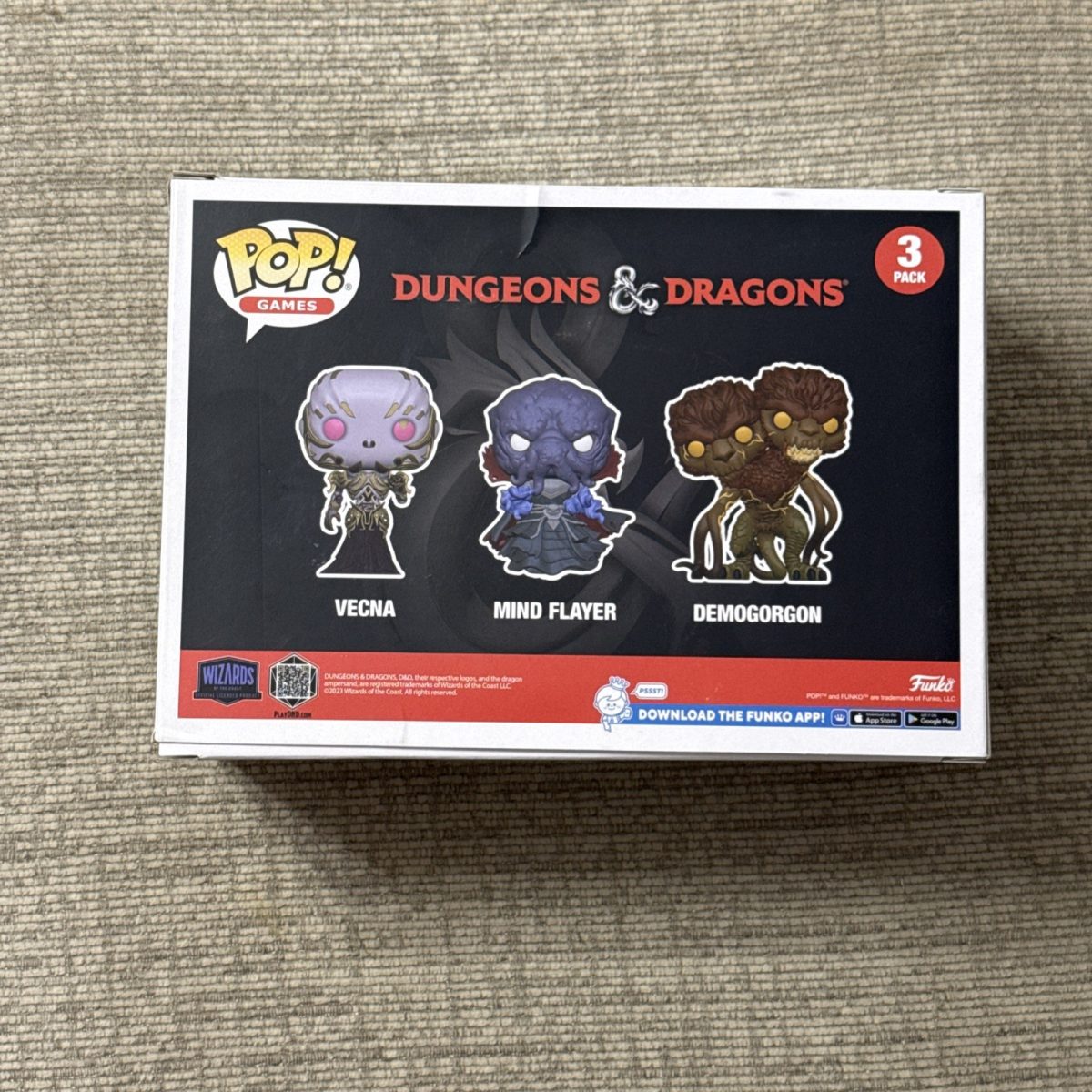 Funko Pop! Games Dungeons & Dragons Vecna, Mind Flayer, Demogorgon 3-Pack