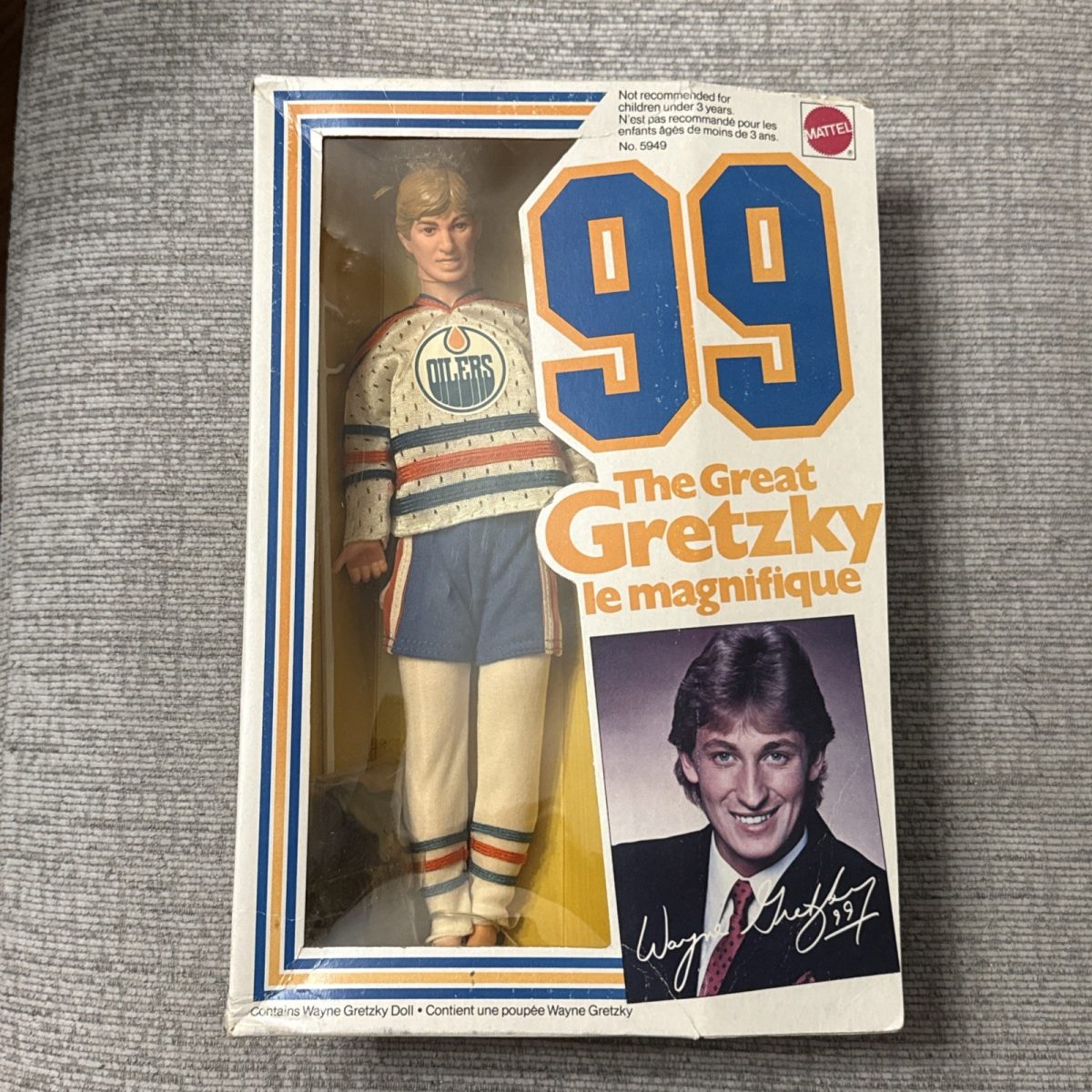 1983 Wayne Gretzky Mattel The Great Gretzky Doll Edmonton Oilers - Unopened