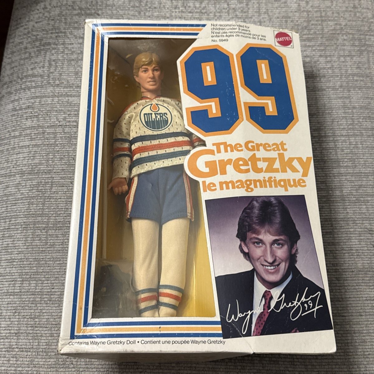 1983 Wayne Gretzky Mattel The Great Gretzky Doll Edmonton Oilers - Unopened