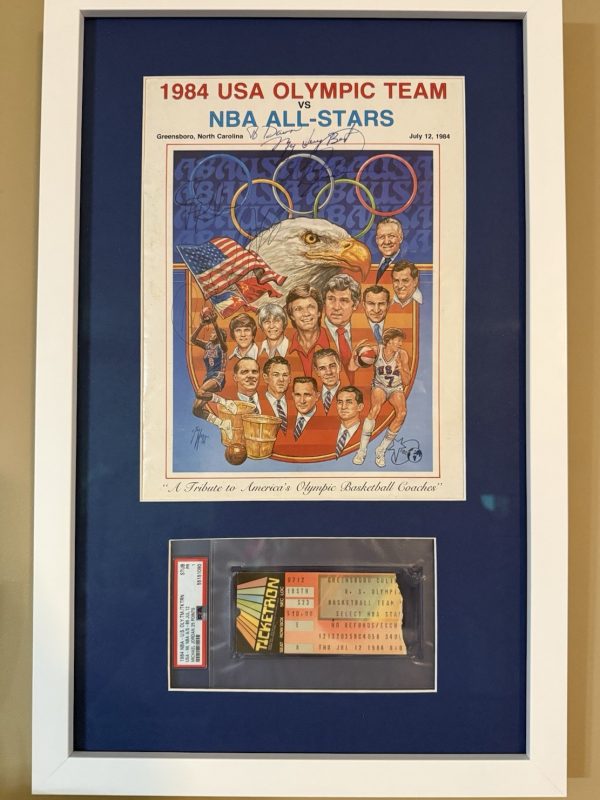 1984 Michael Jordan Signed USA Olympic Team vs. NBA All-Stars Program & Ticket