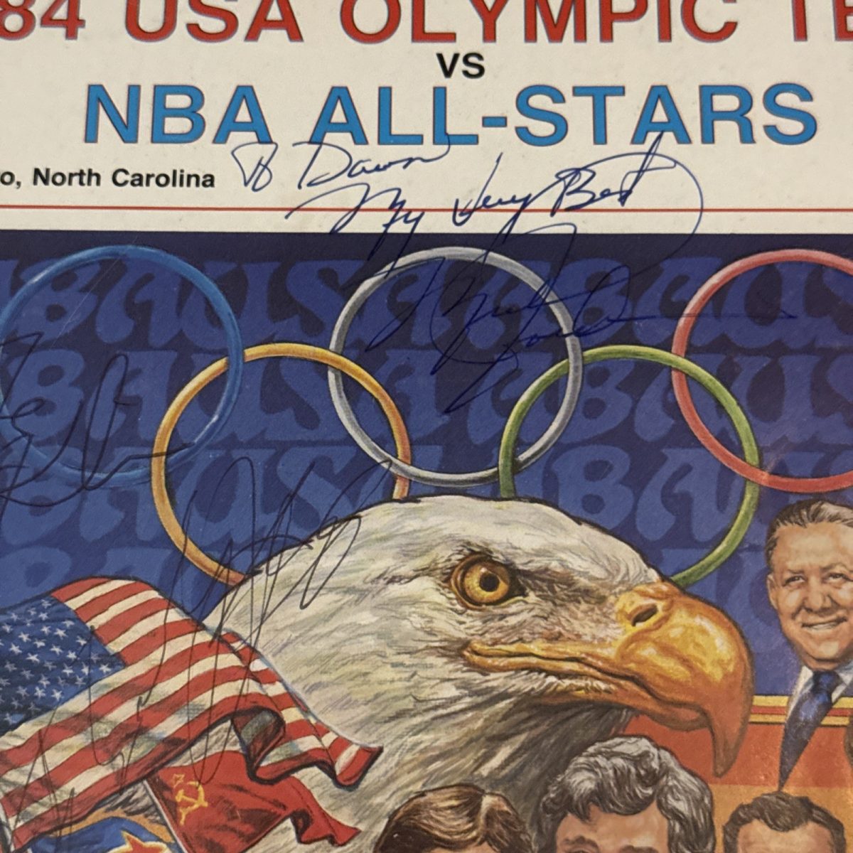 1984 Michael Jordan Signed USA Olympic Team vs. NBA All-Stars Program & Ticket