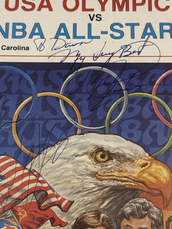 1984 Michael Jordan Signed USA Olympic Team vs. NBA All-Stars Program & Ticket