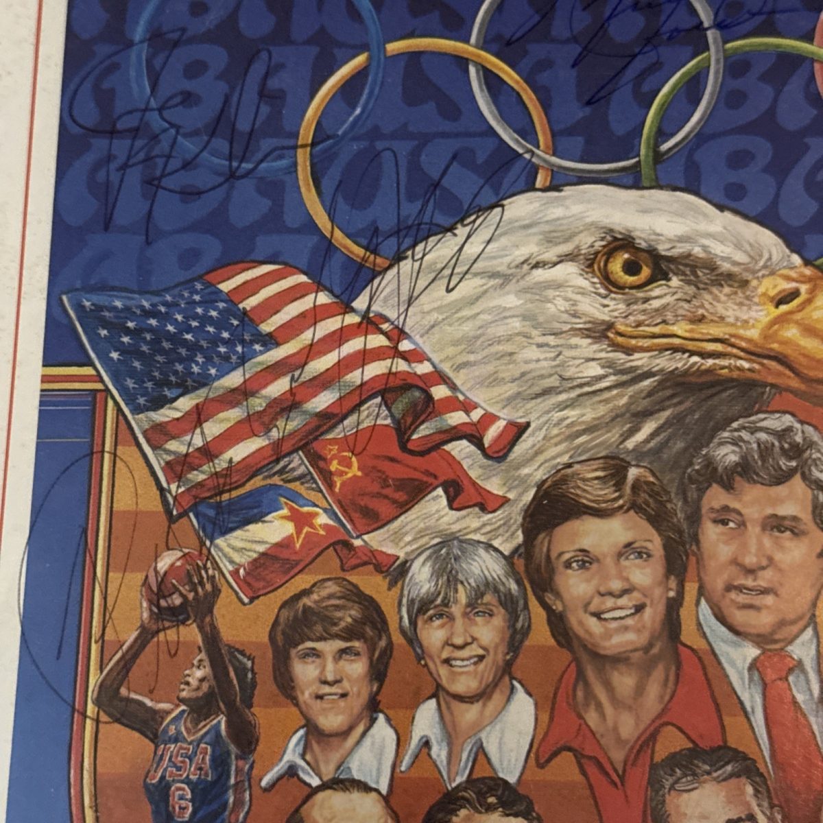 1984 Michael Jordan Signed USA Olympic Team vs. NBA All-Stars Program & Ticket