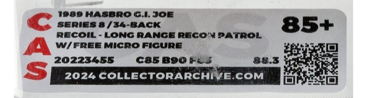 G.I. Joe Recoil CAS 85+ (Hasbro, 1989) NM+
