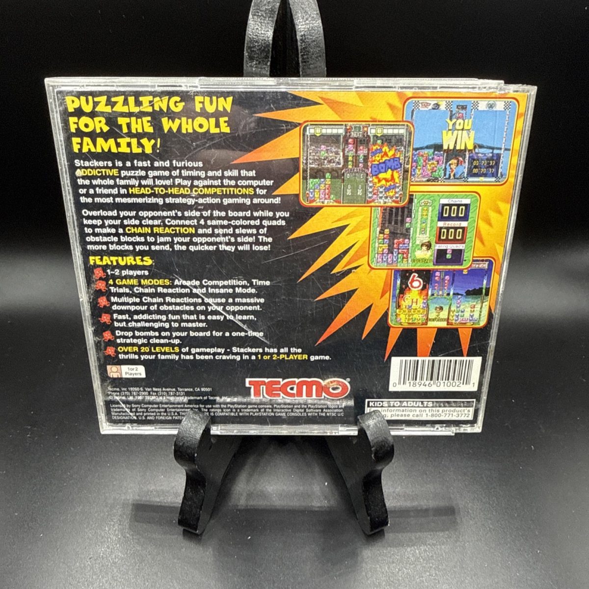 Tecmo Stackers (Sony PlayStation 1, 1997) CIB Complete With Manual Tested