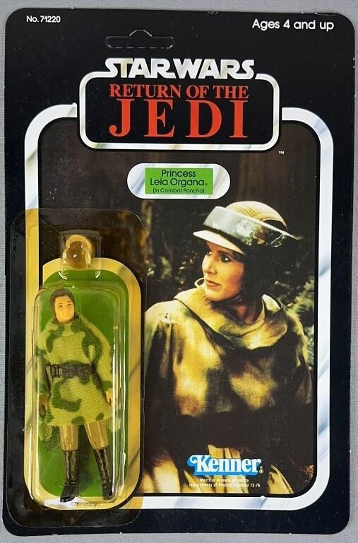 Princess Leia Organa Vintage 1983 Star Wars 77 Back ROTJ Poncho Unpunched Crack