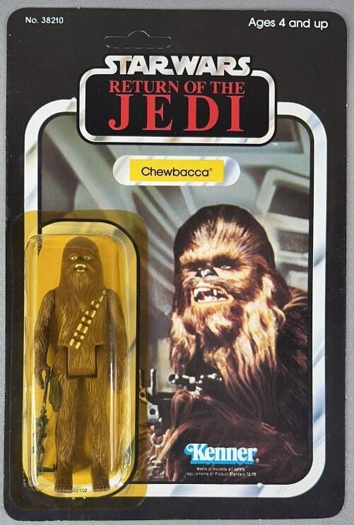 Star Wars ROTJ Chewbacca 65 back Unpunched 1983 Kenner Action Figure Cracked