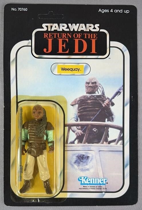 1983 Star Wars ROTJ Weequay Action Figure 65B Card Back Unpunched Kenner MINT
