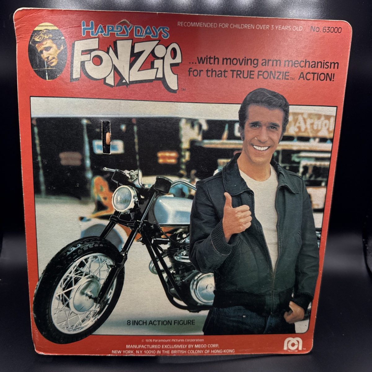 1976 Mego Fonzi Happy Days 8 Inch Action Figure Sealed Unpunched Movable Thumbs