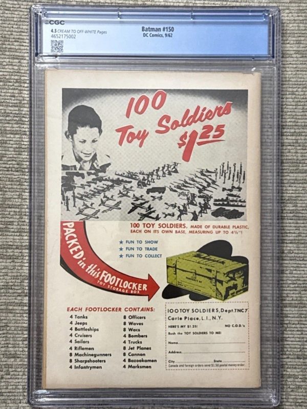 Batman #150 - CGC 4.5 DC 1962 Robin Super Boy Adventure Batwoman Appearance