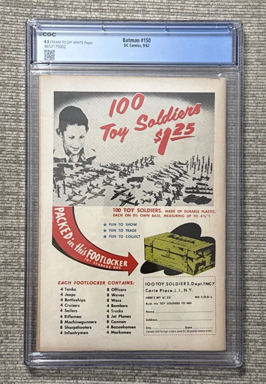 Batman #150 - CGC 4.5 DC 1962 Robin Super Boy Adventure Batwoman Appearance