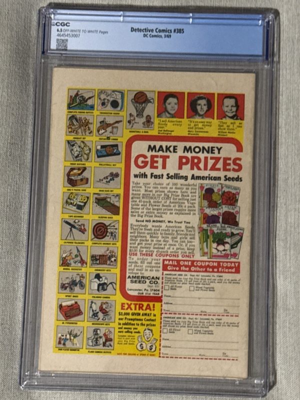 DETECTIVE COMIC #385, CGC 6.5, 1969, OW-W PGS, NEAL ADAMS COVER, EARLY BATGIRL!