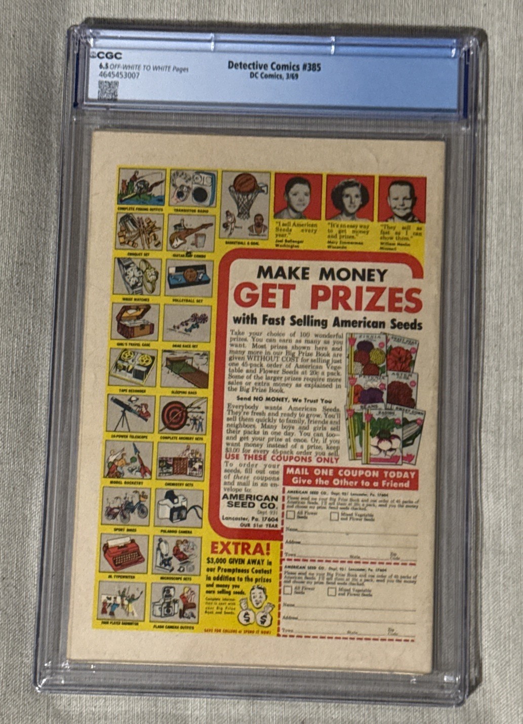 DETECTIVE COMIC #385, CGC 6.5, 1969, OW-W PGS, NEAL ADAMS COVER, EARLY BATGIRL!