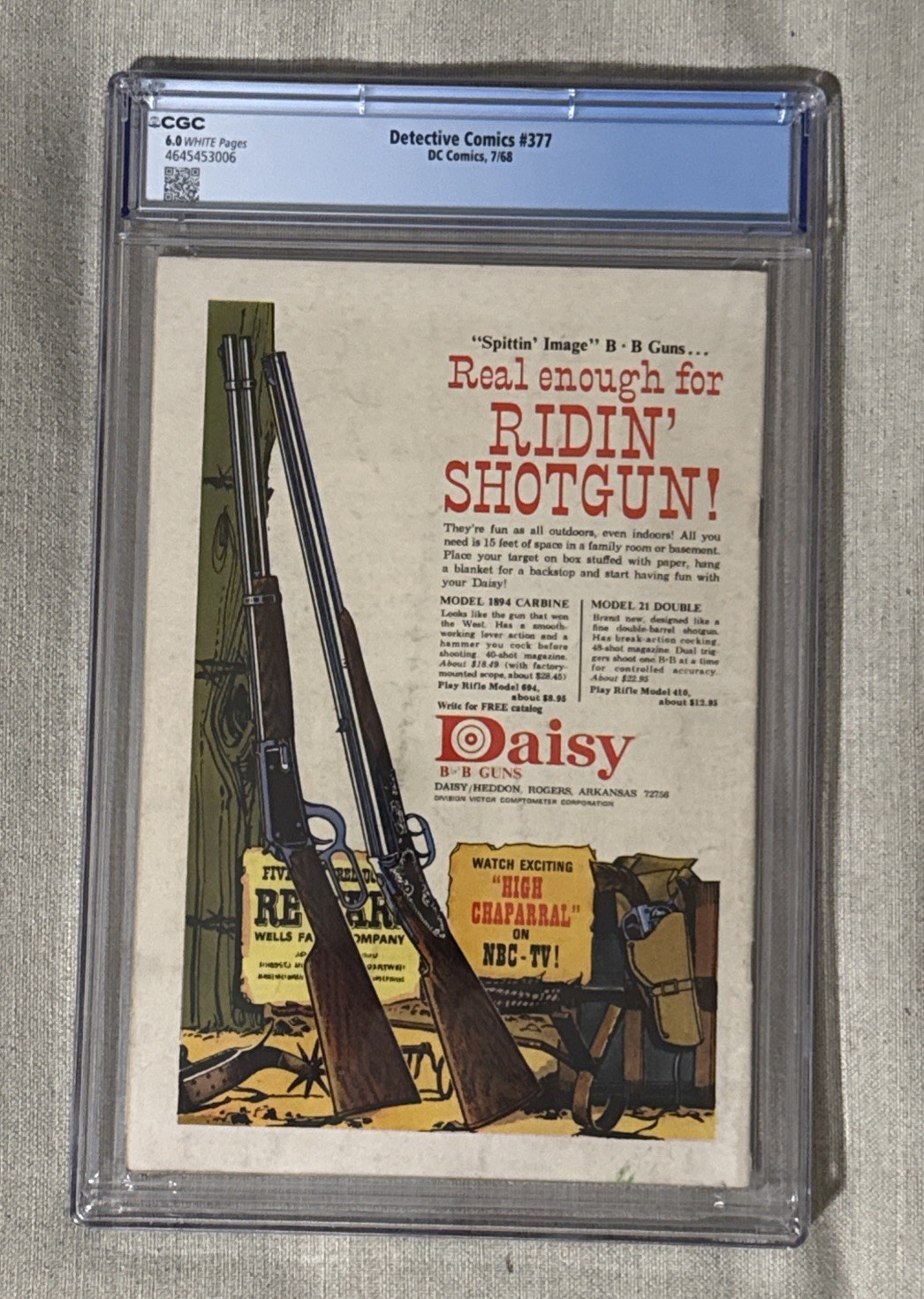 Detective Comics #377 (1968) DC Comics CGC 6.0 Riddler Just Graded