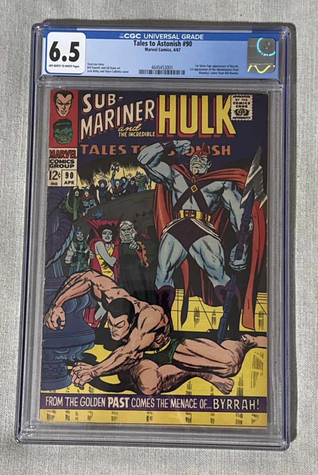 Tales to Astonish #90 (Marvel April 1967) CGC 6.5 1st Silver Age App Byrrah
