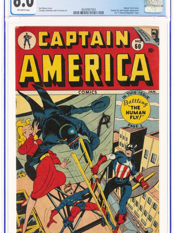 Captain America Comics #60 (Timely, 1947) CGC FN 6.0 Human Torch & Fly / Catman