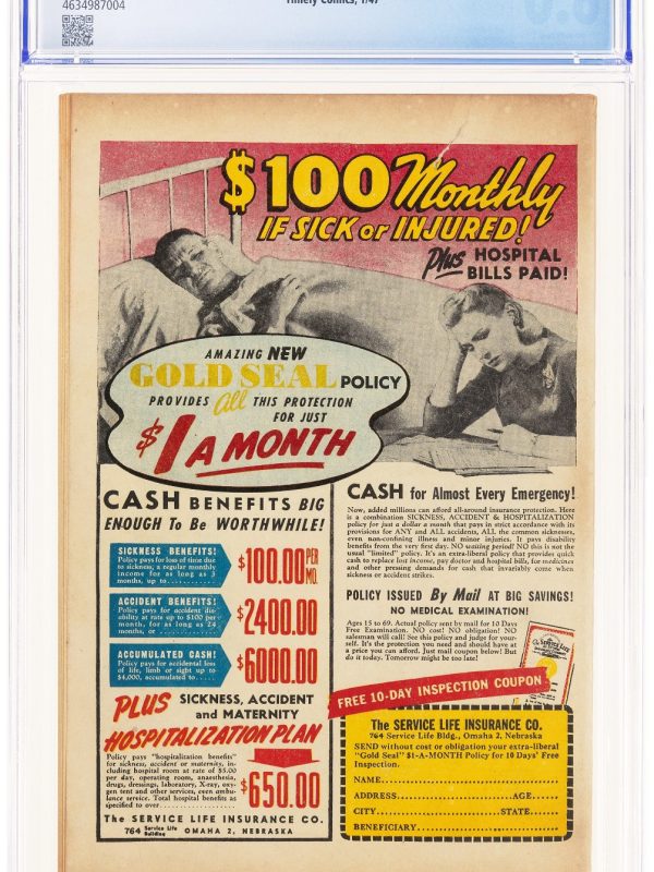 Captain America Comics #60 (Timely, 1947) CGC FN 6.0 Human Torch & Fly / Catman