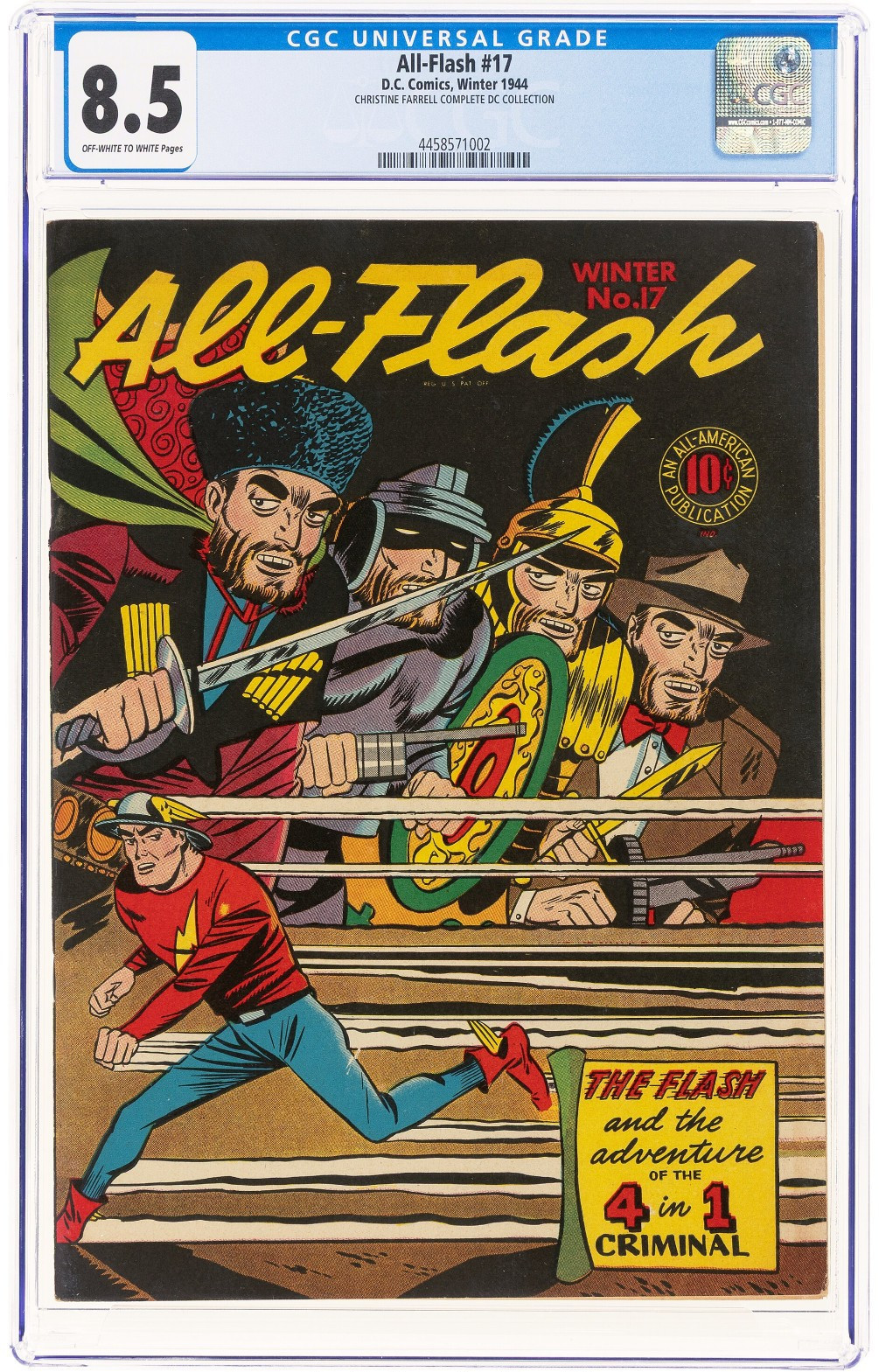 All FLASH #17 CGC 8.5 Off-White to White (1944) OW/W Golden Age Comic