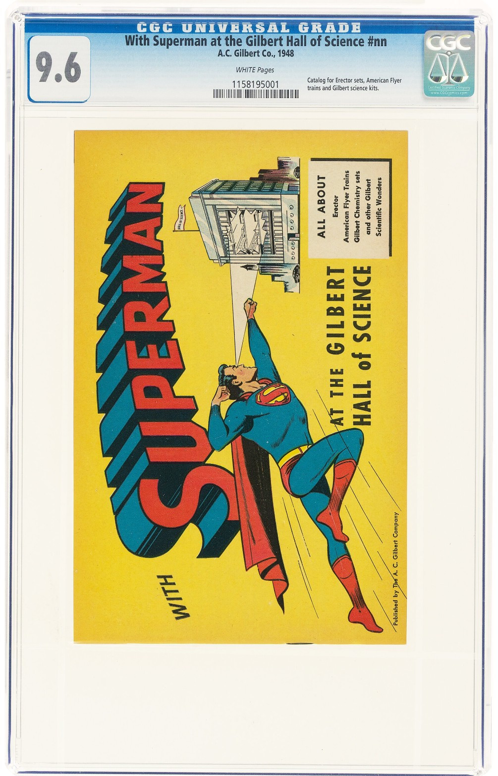With Superman At Gilbert Hall Of Science #NN CGC 9.6 1948 MINT WHITE PAGES