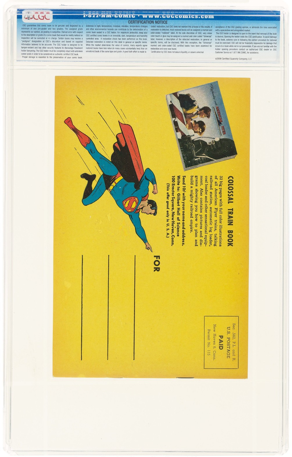 With Superman At Gilbert Hall Of Science #NN CGC 9.6 1948 MINT WHITE PAGES