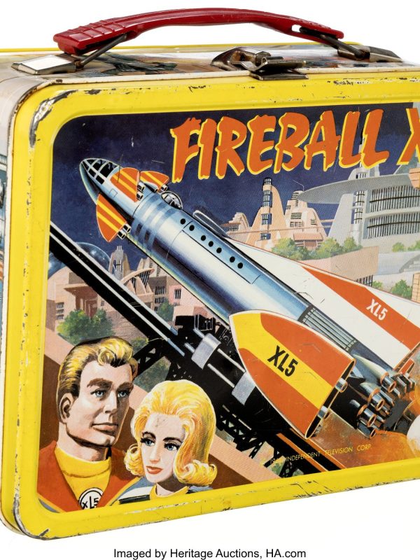VINTAGE FIREBALL XL5 METAL LUNCH BOX KING SEELEY 1964 NO THERMOS BOTTLE VG+