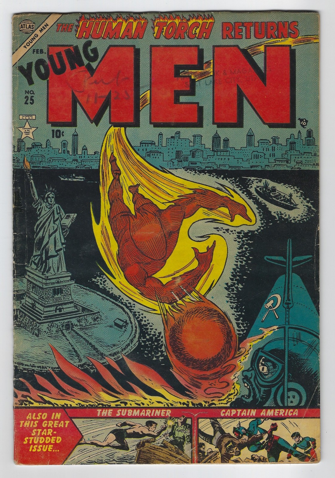 Young Men #25 Atlas Marvel 1954 Human Torch Sub Mariner Captain America