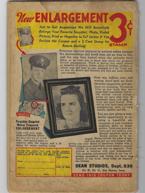 THRILLING COMICS #43 (1944) Schomburg German War Cover RARE Golden Age