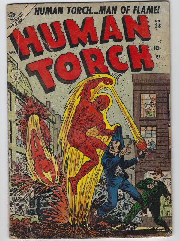 HUMAN TORCH #36 - ATLAS COMICS 1954 Sub-Mariner VG+/FN-