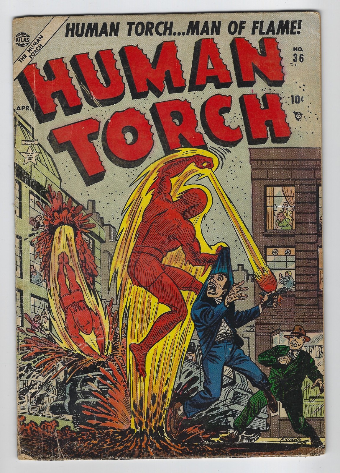 HUMAN TORCH #36 - ATLAS COMICS 1954 Sub-Mariner VG+/FN-