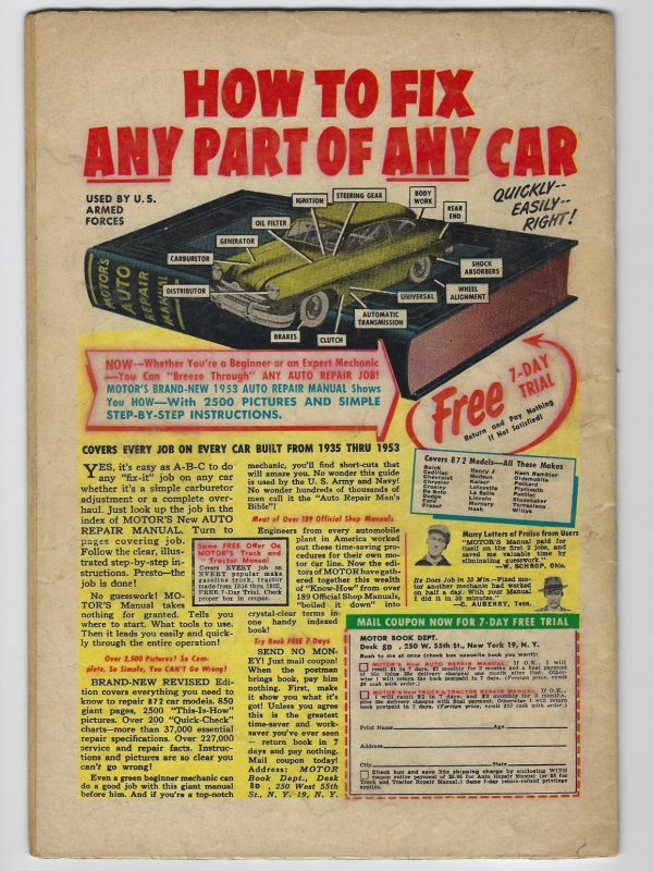 HUMAN TORCH #36 - ATLAS COMICS 1954 Sub-Mariner VG+/FN-