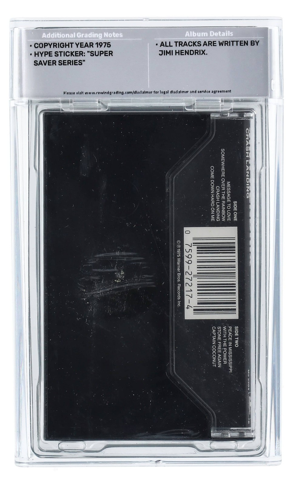 1975 Jimi Hendrix Crash Landing Factory-Sealed Cassette Graded 9.6 by Rewind