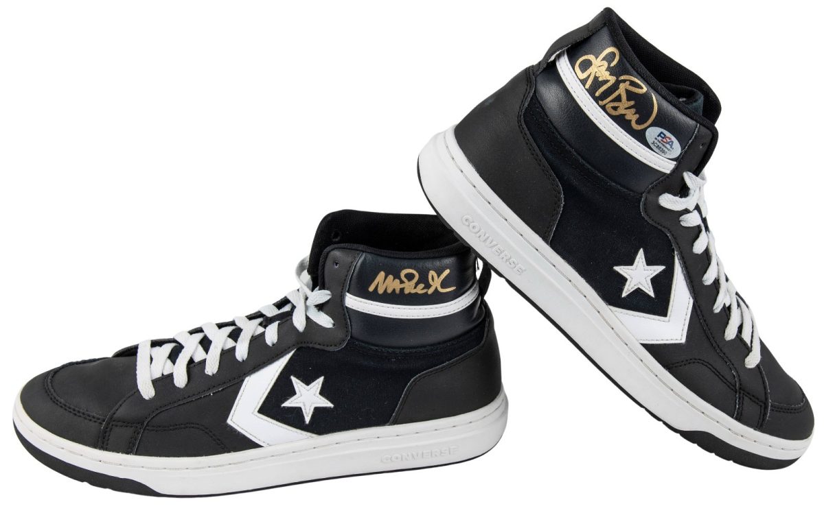 Larry Bird & Magic Johnson Dual-Signed Converse Pair Shoes - PSA Beckett