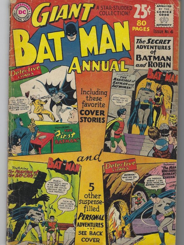 BATMAN ANNUAL # 4 ( 1962 ) 80 PG. GIANT DC COMICS GD+