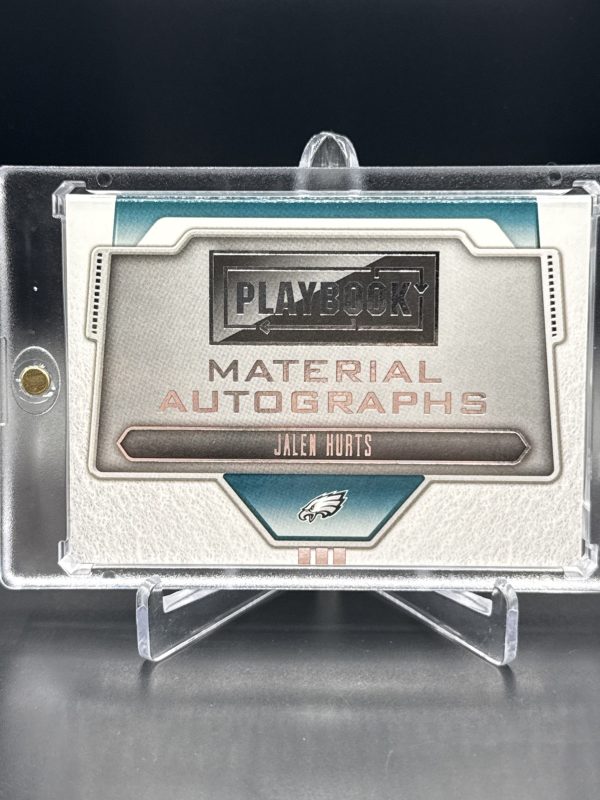 2020 PANINI PLAYBOOK JALEN HURTS MATERIAL AUTOGRAPHS ROOKIE TRI PATCH AUTO #/49