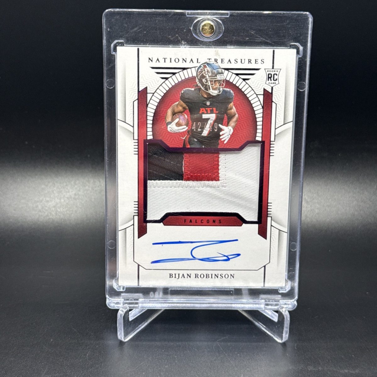 2023 Panini National Treasures - Rookie Patch Autographs Bijan Robinson # /49