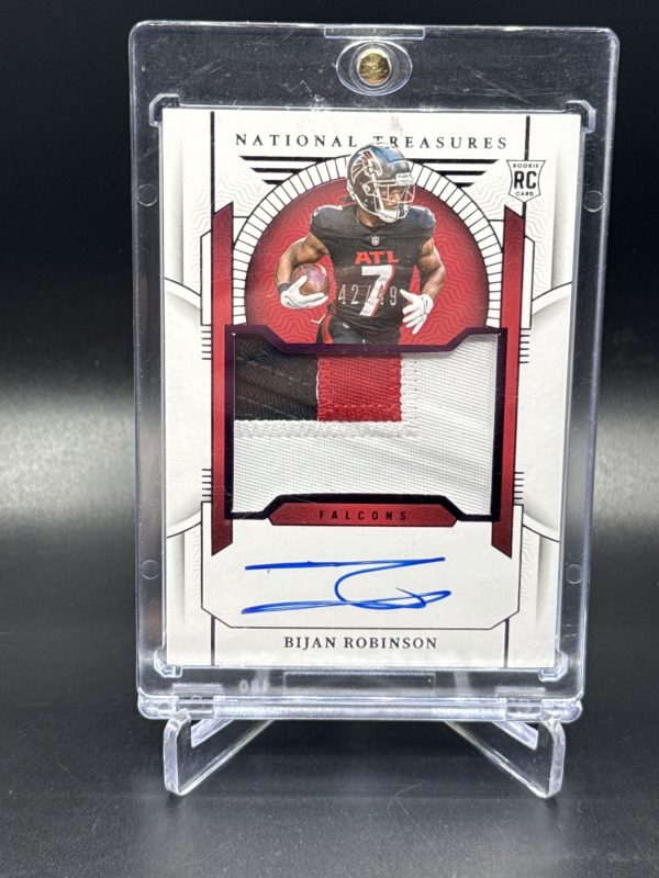 2023 Panini National Treasures - Rookie Patch Autographs Bijan Robinson # /49