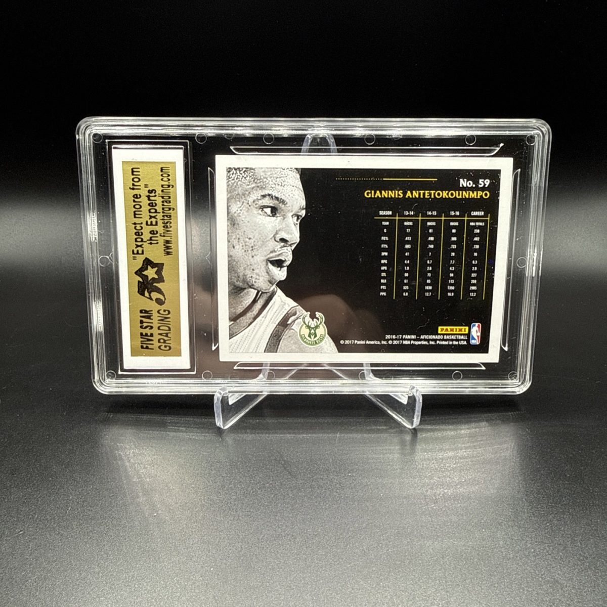 2016-17 PANINI AFICIONADO GIANNIS ANTETOKOUNMPO ON CARD AUTO 5STAR GRADING