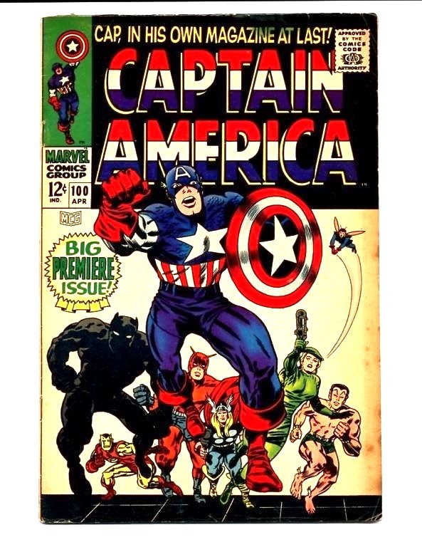 Captain America #100 Raw 1st Silver Age Issue Origin Retold Key Comic Kirby