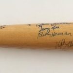 Hall Of Fame Multi Signed Baseball Bat 13 Autographs Yogi Berra, Slaughter PSA