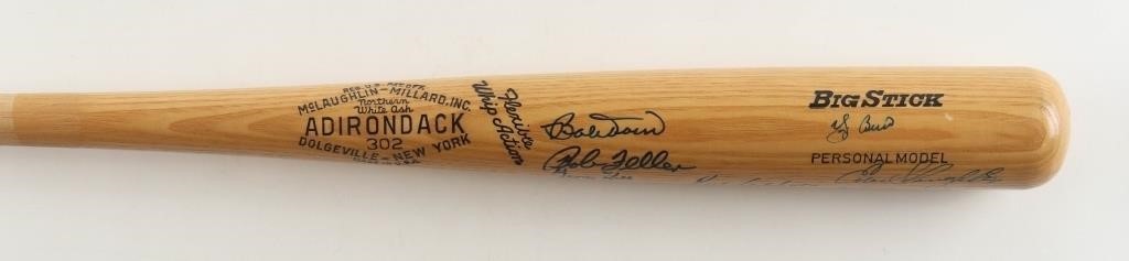 Hall Of Fame Multi Signed Baseball Bat 13 Autographs Yogi Berra, Slaughter PSA