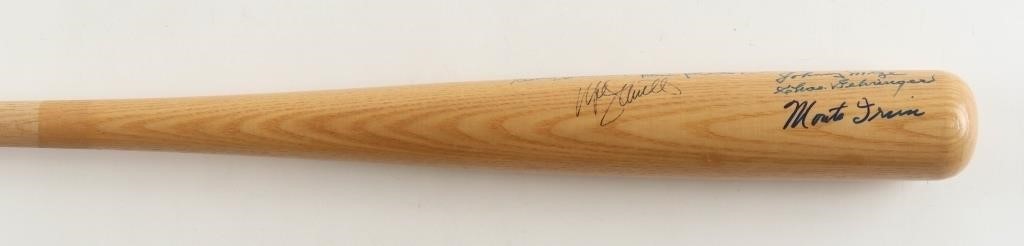 Hall Of Fame Multi Signed Baseball Bat 13 Autographs Yogi Berra, Slaughter PSA