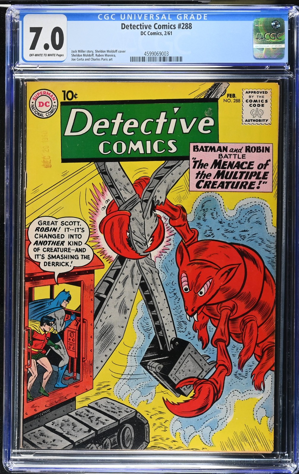 DETECTIVE COMICS #288 CGC 5.0 COMIC 1961 BATMAN AND ROBIN
