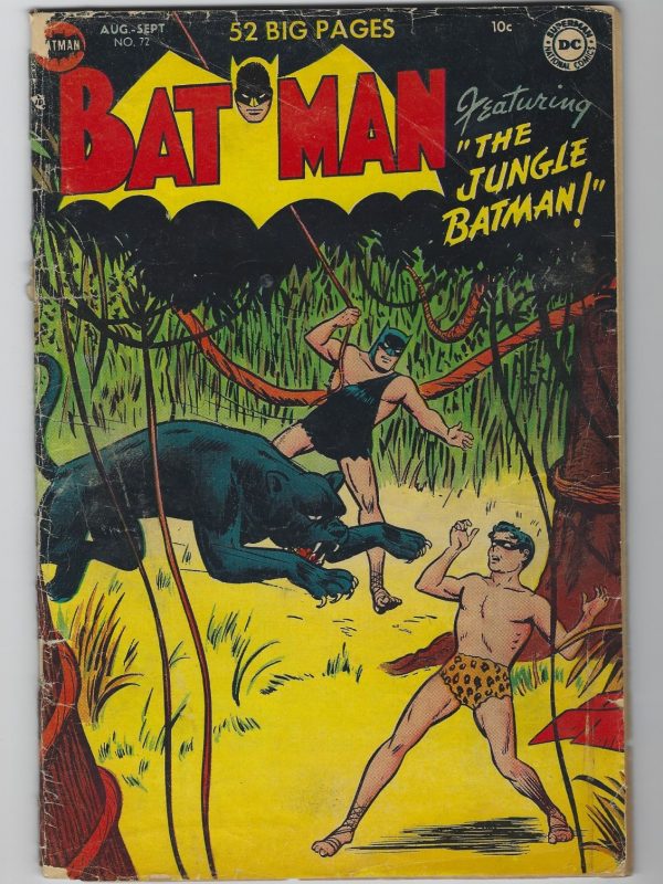 Batman #72 DC 1952 GD+ Win Mortimer Jungle Tarzan Batman & Robin Classic Cover