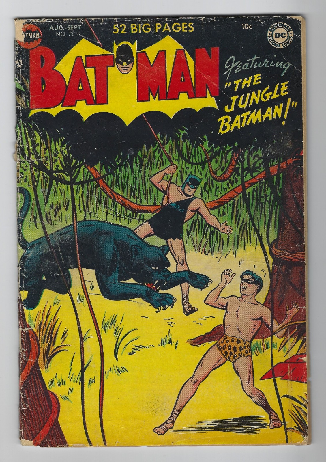 Batman #72 DC 1952 GD+ Win Mortimer Jungle Tarzan Batman & Robin Classic Cover