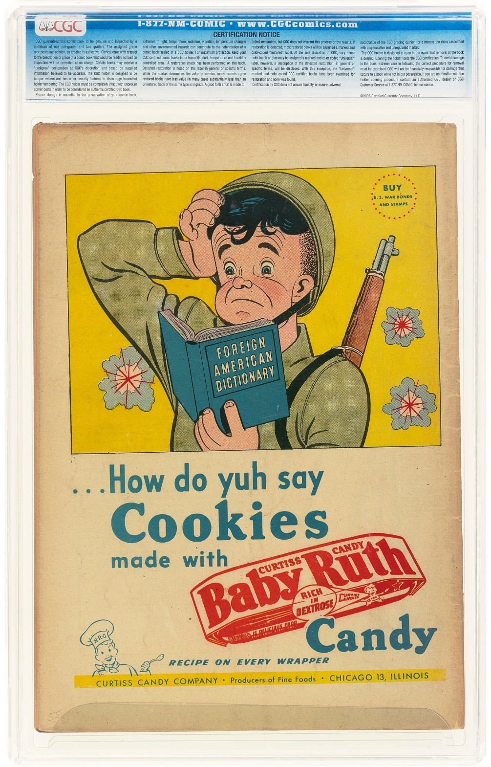 1945 DC Batman Comic # 29 CGC 5.5 FN- Alfred Backup Story - War Comic