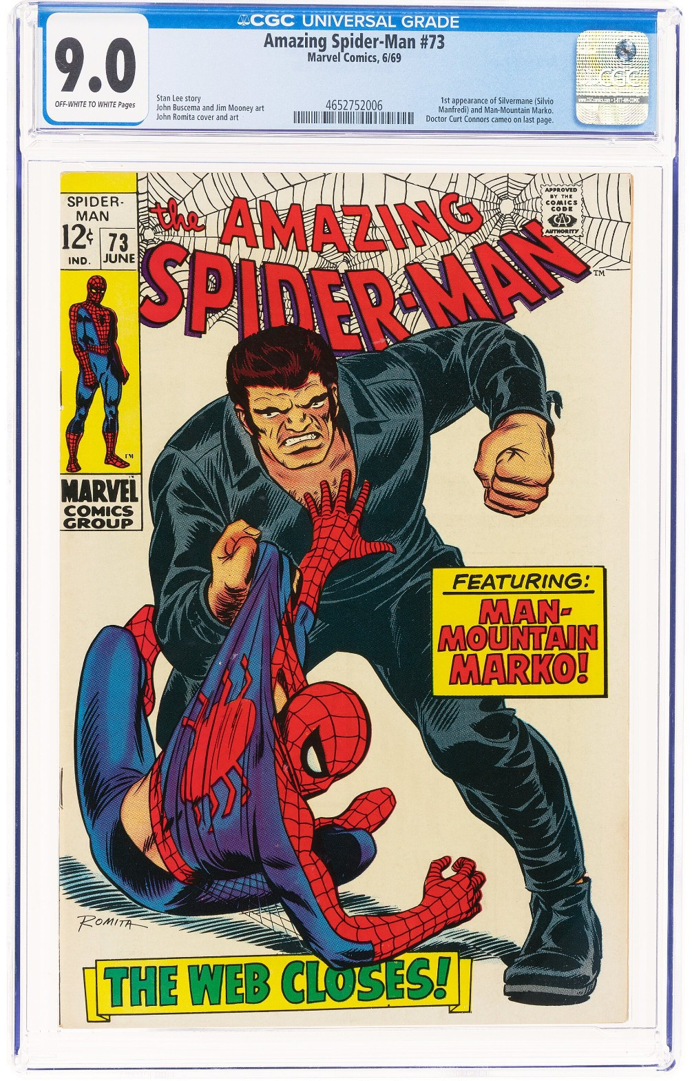 The Amazing Spider-Man #73 (Marvel, 1969) CGC VF/NM 9.0