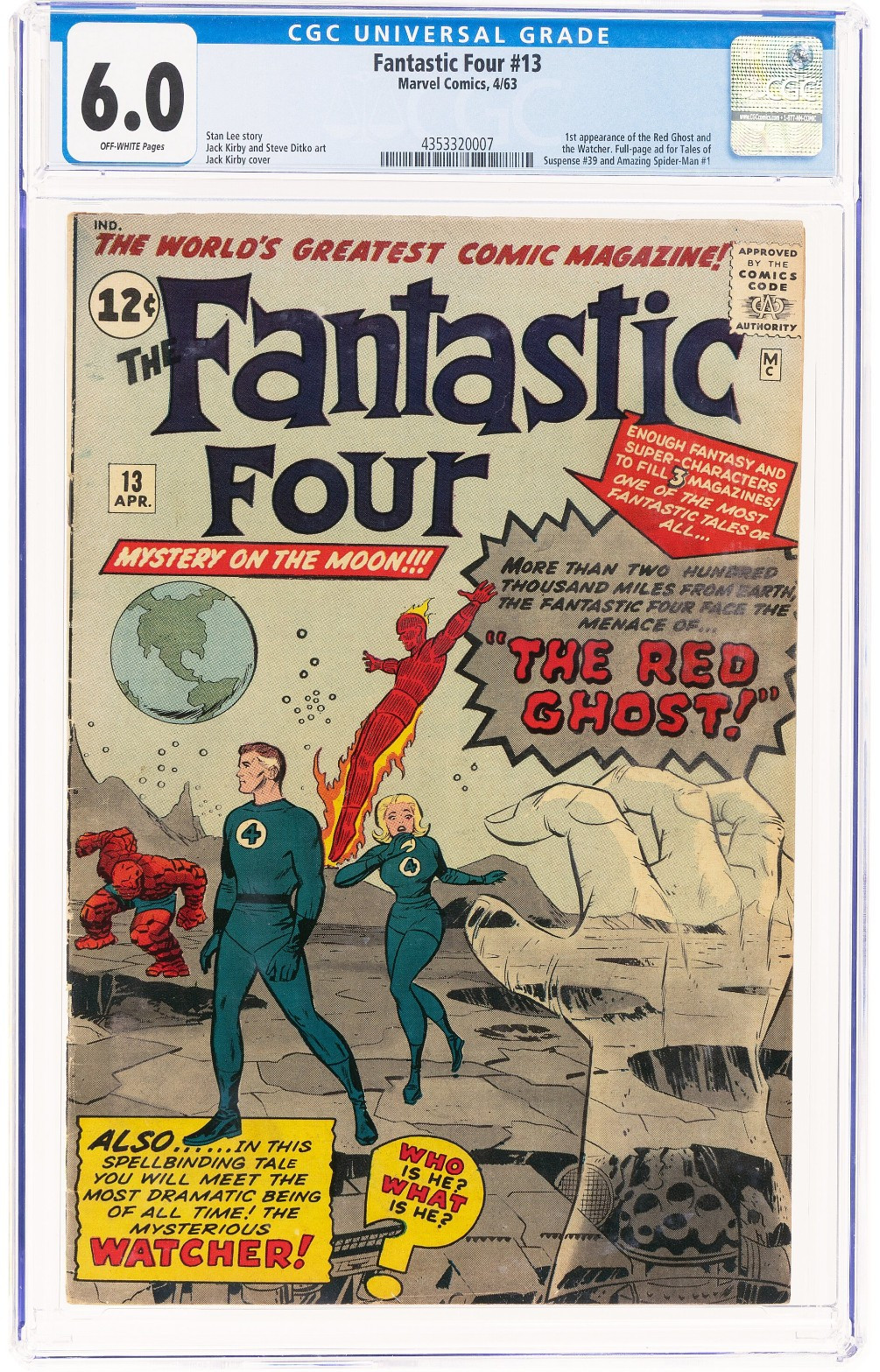Fantastic Four #13 CGC 6.0. 1st App Red Ghost & the Watcher 1963
