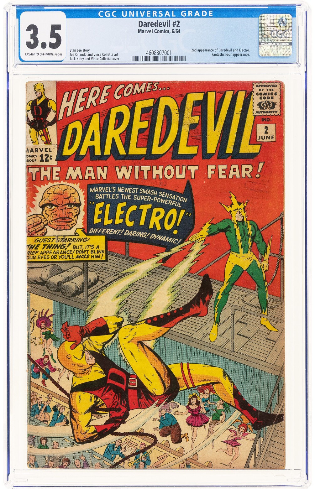 Daredevil #2 CGC 3.5 2nd App of Daredevil & Electro Stan Lee Story